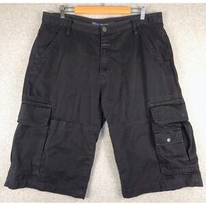 BLUE Marithe Francois Girbaud Biker Cargo Shorts Mens Black 40 (Fits 39)